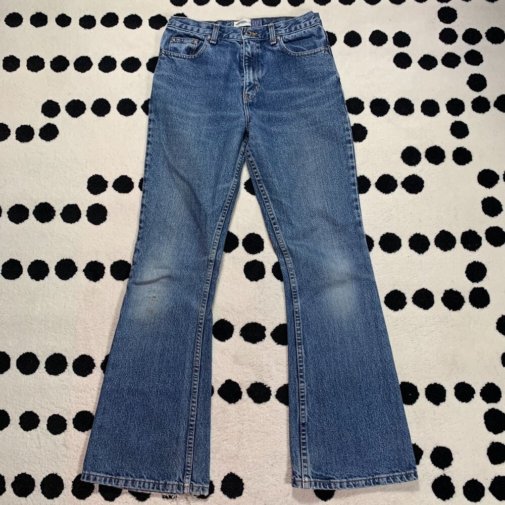 Vintage Y2K Gap Slim Flare Jeans XS Medium Wash Denim Retro Streetwear Indie